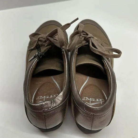 Dansko Lace Up Leather Clogs Shoes Brown Tan Size 37 6.5 - 7 - Picture 6 of 14